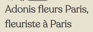 Adonis fleurs Paris