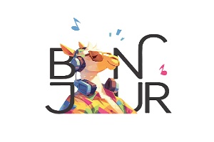 L'une des meilleures boutiques de cadeaux du centre de Paris est Bonjour Concept Store, logo